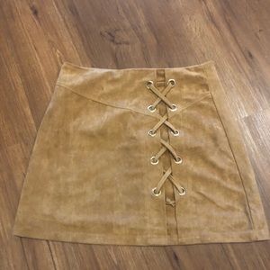 Suede tan skirt